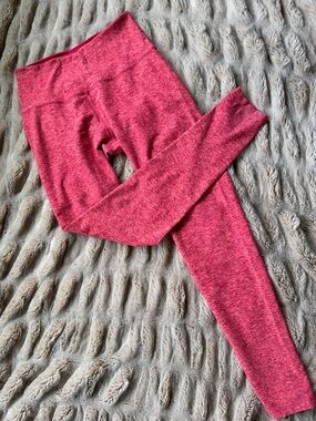 Beyond Yoga Heathered coral speckled space dye high waist leggings